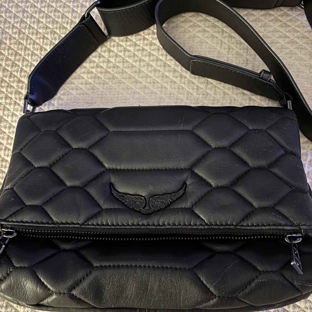 Zadig and Voltaire Black Quilted Leather Crossbody Bag